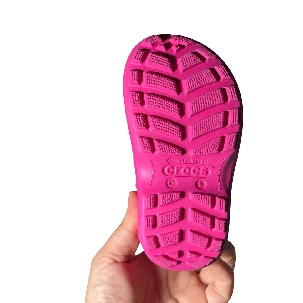 Crocs Handle It Rain Boot Toddler Pink Waterproof Pull On Boots 12803 Size C6